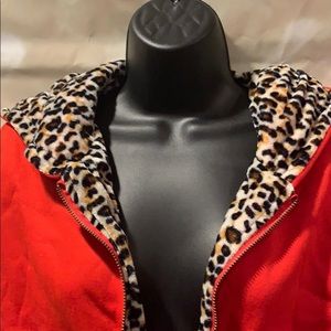 Women’s red zip up hoodie